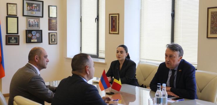 Zareh Sinanyan Meets with the Ambassador of Belgium to Armenia