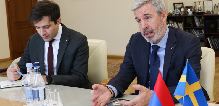 Zareh Sinanyan received the Ambassador of Sweden to Armenia, Patrik Svensson