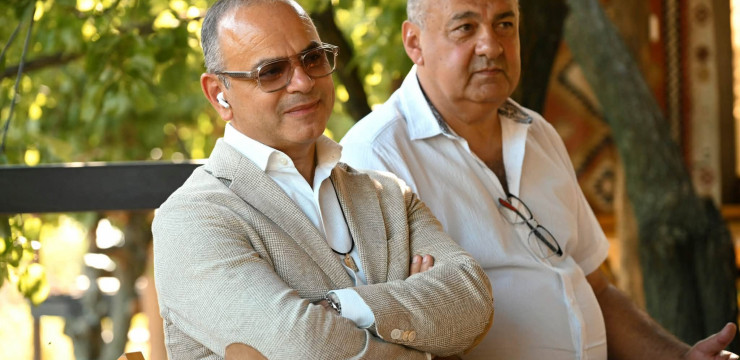 Zareh Sinanyan attended the unveiling ceremony of a commemorative stone honoring the legacy of French-Armenian sommelier Armand Melkonian